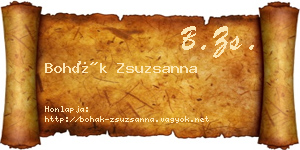 Bohák Zsuzsanna névjegykártya